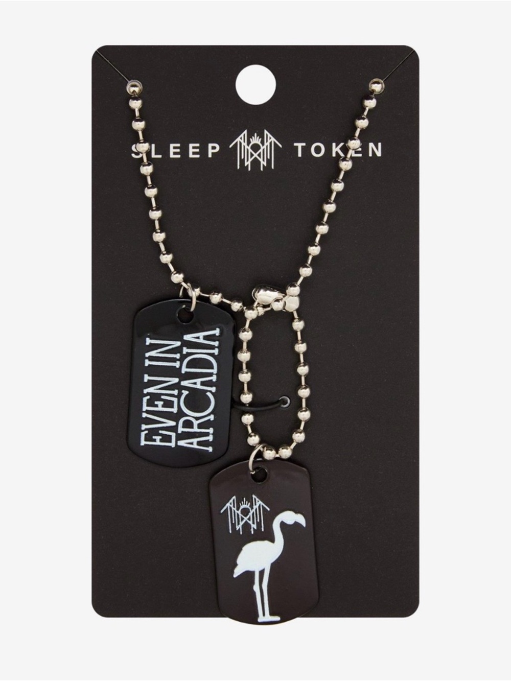 Sleep Token Even In Arcadia Double Dog Tag Necklace - Black & Silver